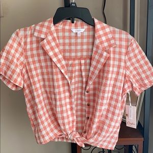 Button up cropped shirt